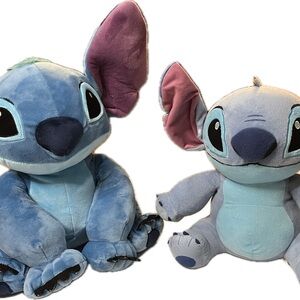 Disney Plush Stuffed Toy Stitch 15” & 12” Set Child 2+